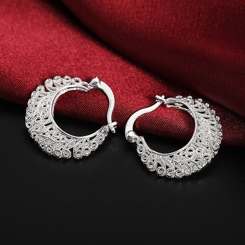 Vintage Lace Filigree Hoop Earrings