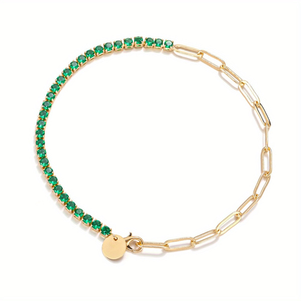 Crystal Paperclip Link Bracelet