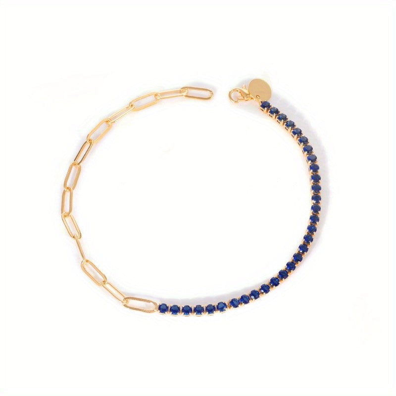 Crystal Paperclip Link Bracelet