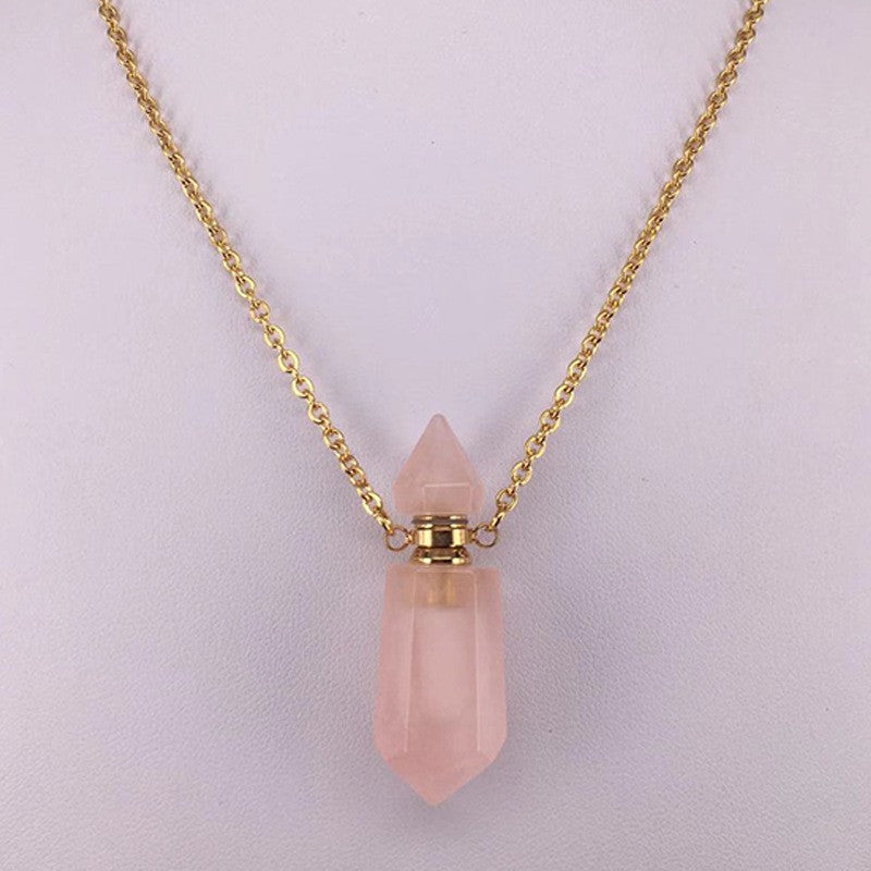 Natural Stone Crystal Pendant Necklace