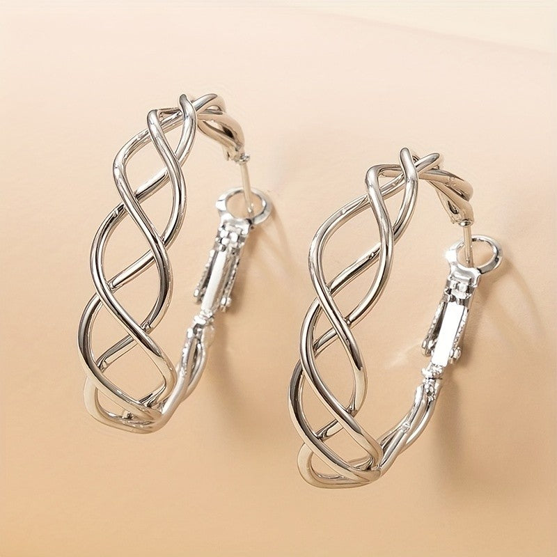 Twisted Circle Hoop Earrings