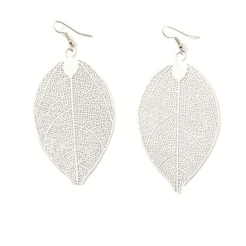 Skeleton Leaf Drop Earrings