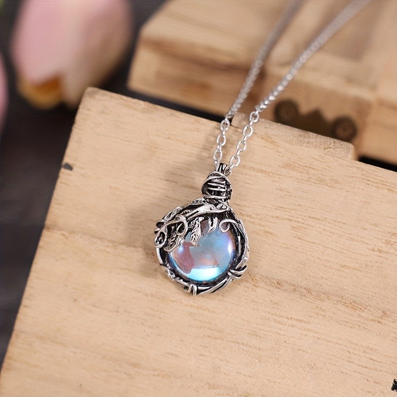 Leaf Wrapped Stone Pendant