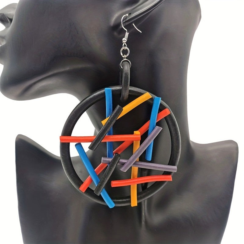 Woven Circle Drop Earrings