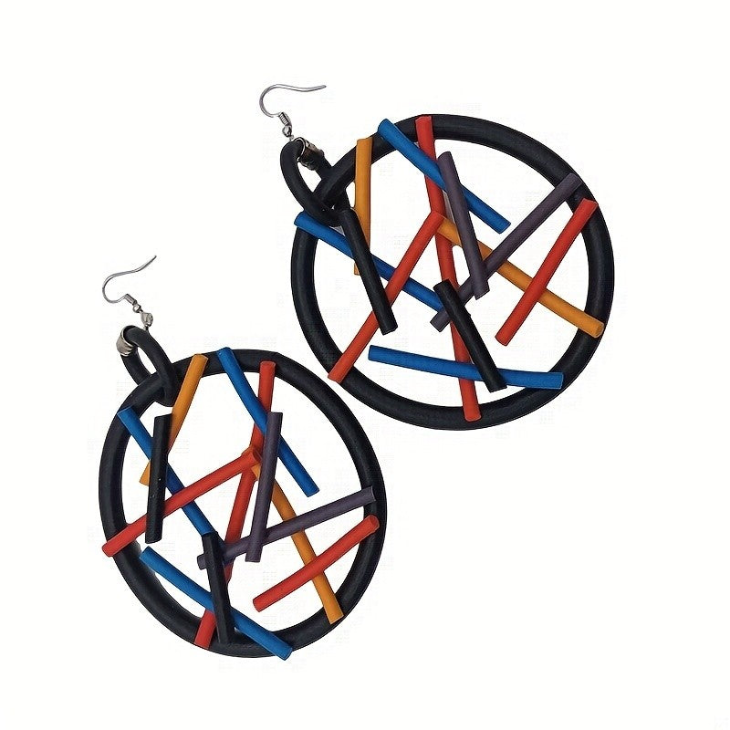 Woven Circle Drop Earrings