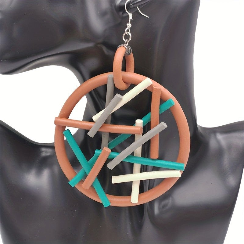 Woven Circle Drop Earrings