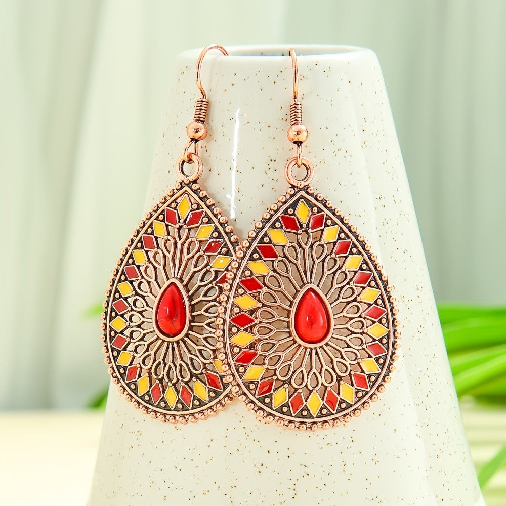Blue Mosaic Teardrop Earrings
