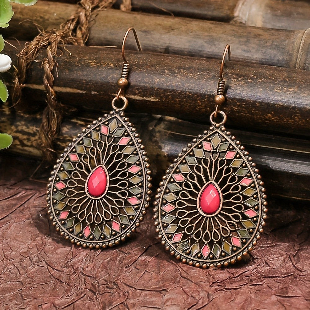 Blue Mosaic Teardrop Earrings