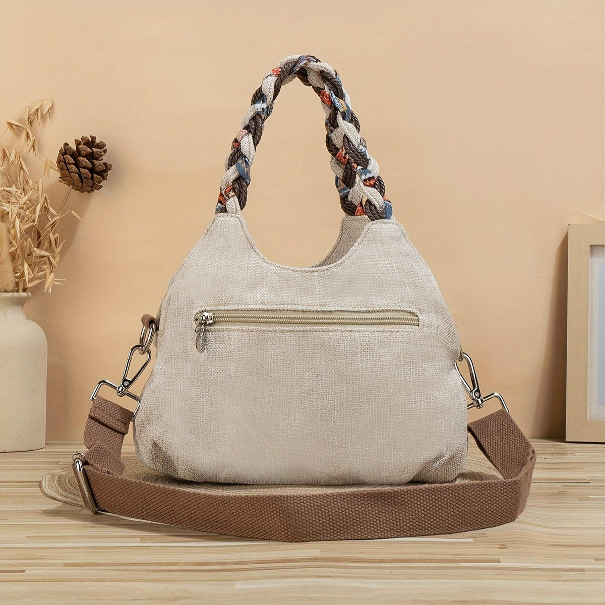 Elephant Embroidered Crossbody Bag