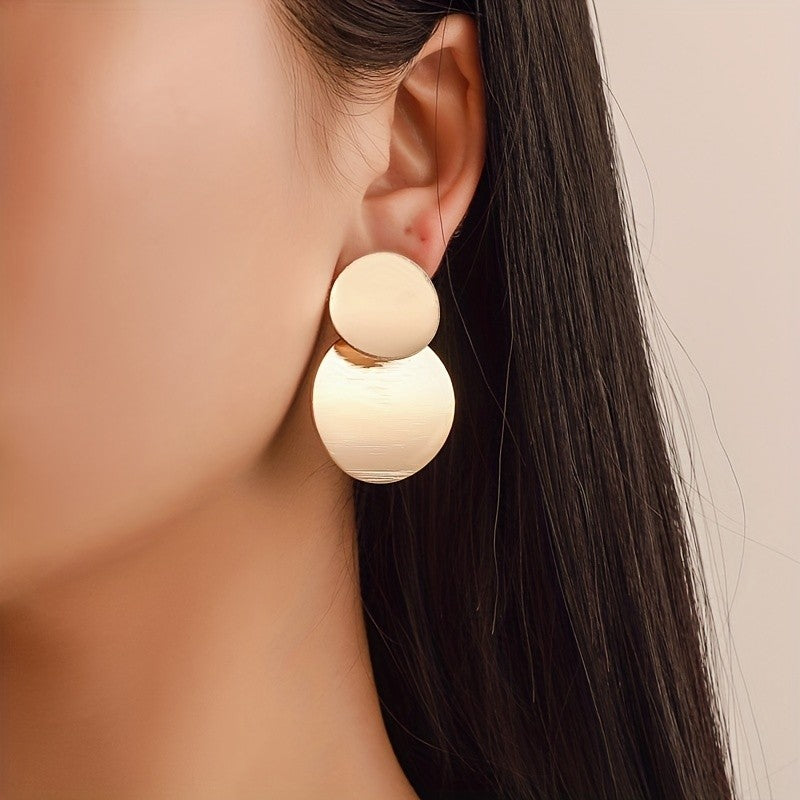 Double Circle Drop Earrings