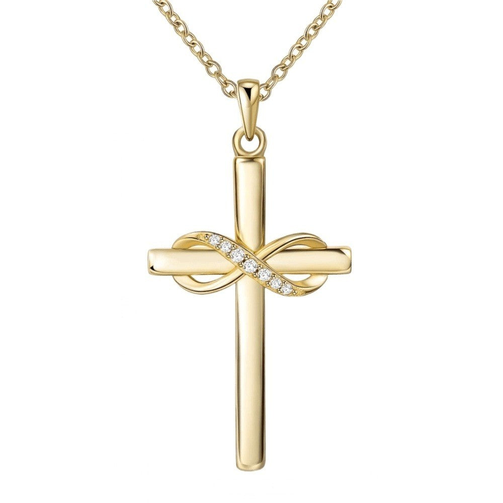 Zircon Infinity Cross Necklace