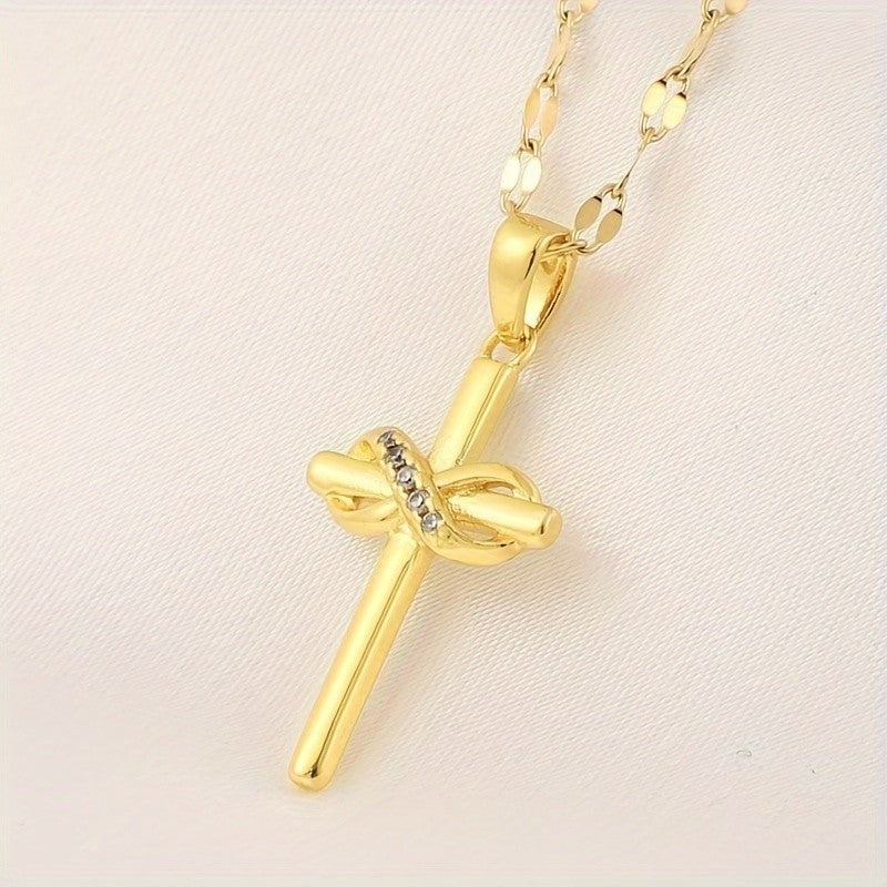 Zircon Infinity Cross Necklace