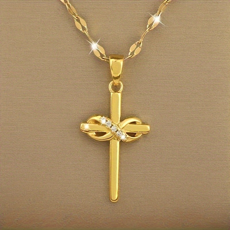 Zircon Infinity Cross Necklace