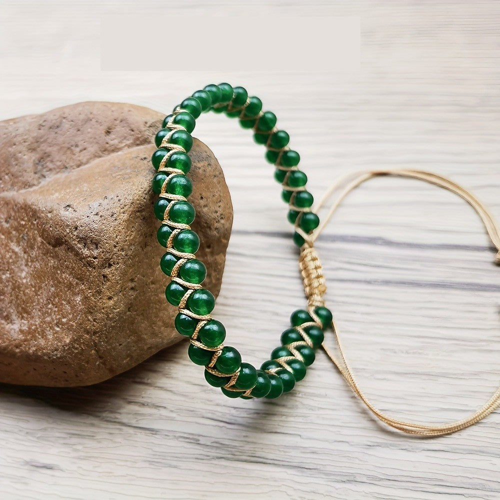 Multicolor Stone Braided Wrap Bracelet