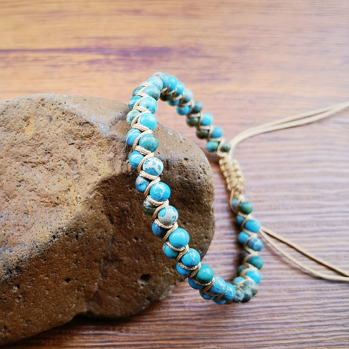 Multicolor Stone Braided Wrap Bracelet