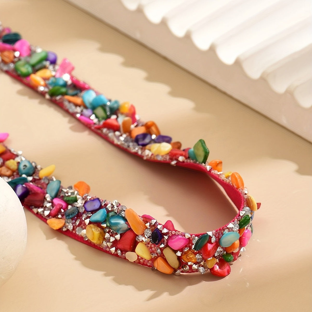 Multicolor Glass Gem Choker