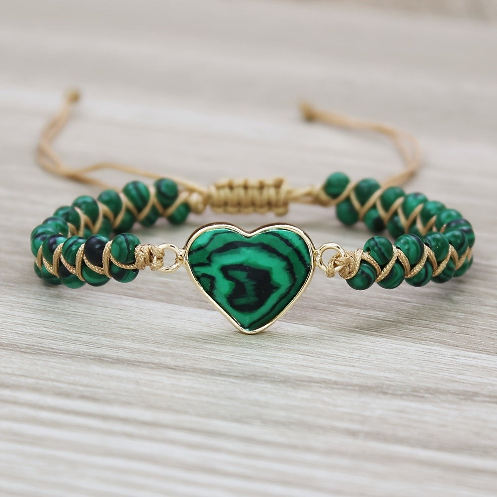 Rainbow Stone Heart Bracelet