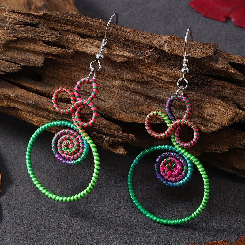 Colorful Spiral Rope Earrings