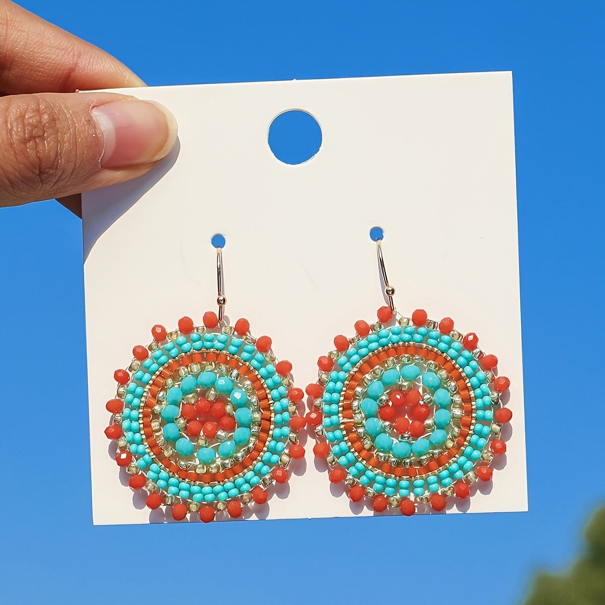 Colorful Beaded Mandala Earrings