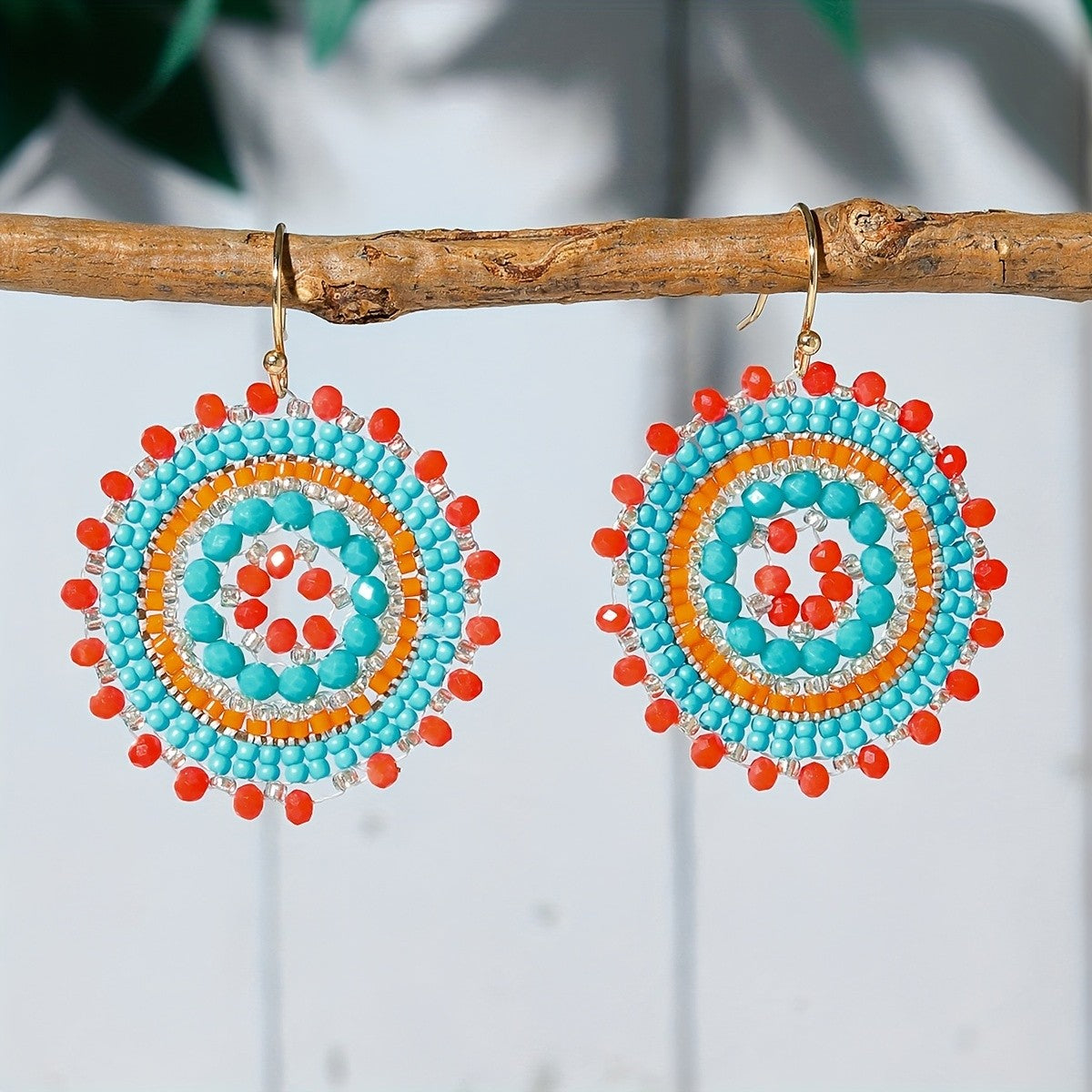 Colorful Beaded Mandala Earrings