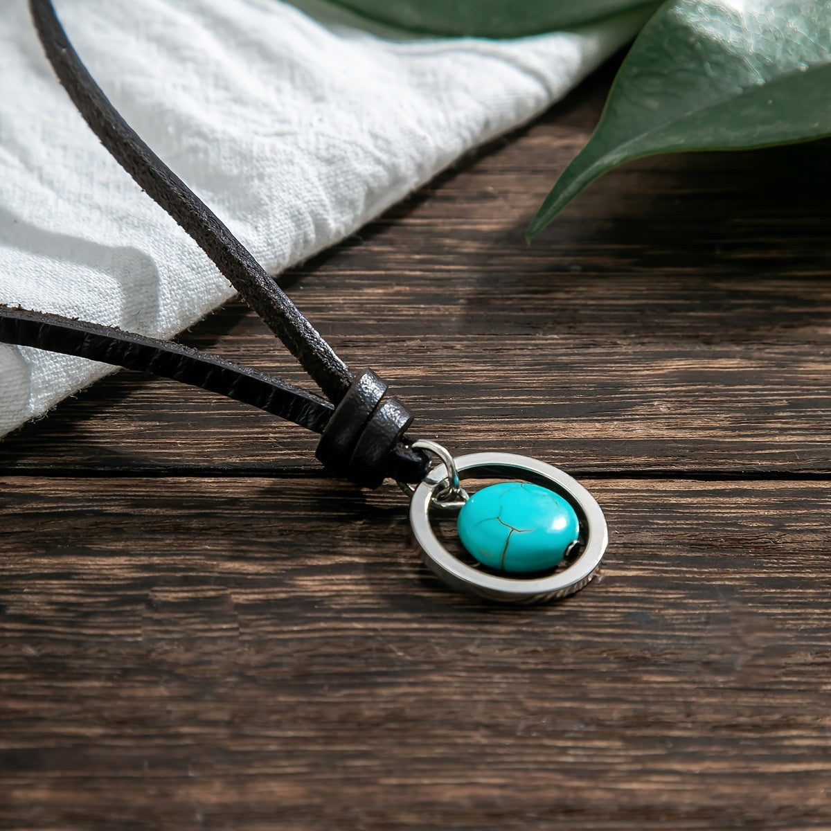 Turquoise Oval Cage Necklace