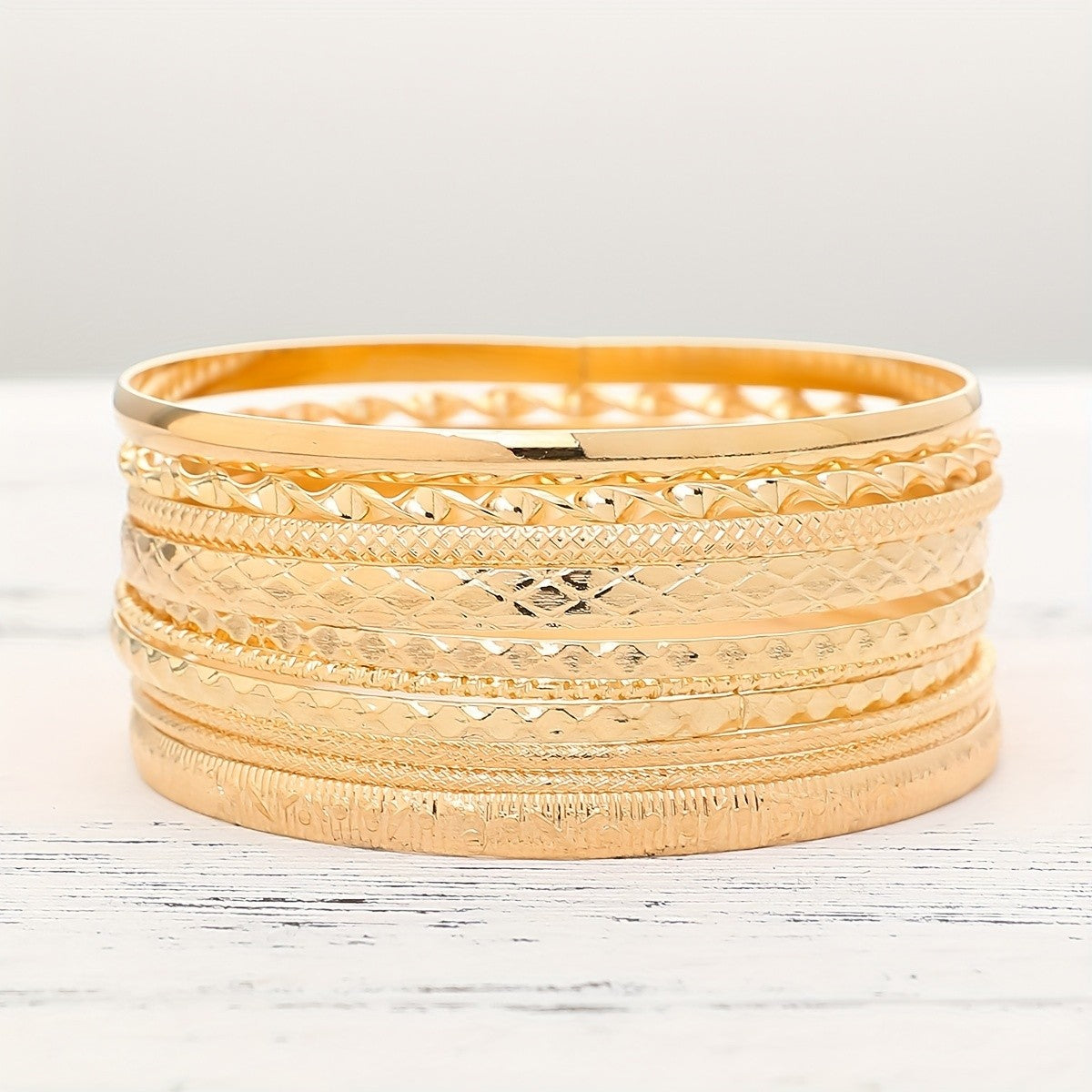 Textured Stackable Bangle Set