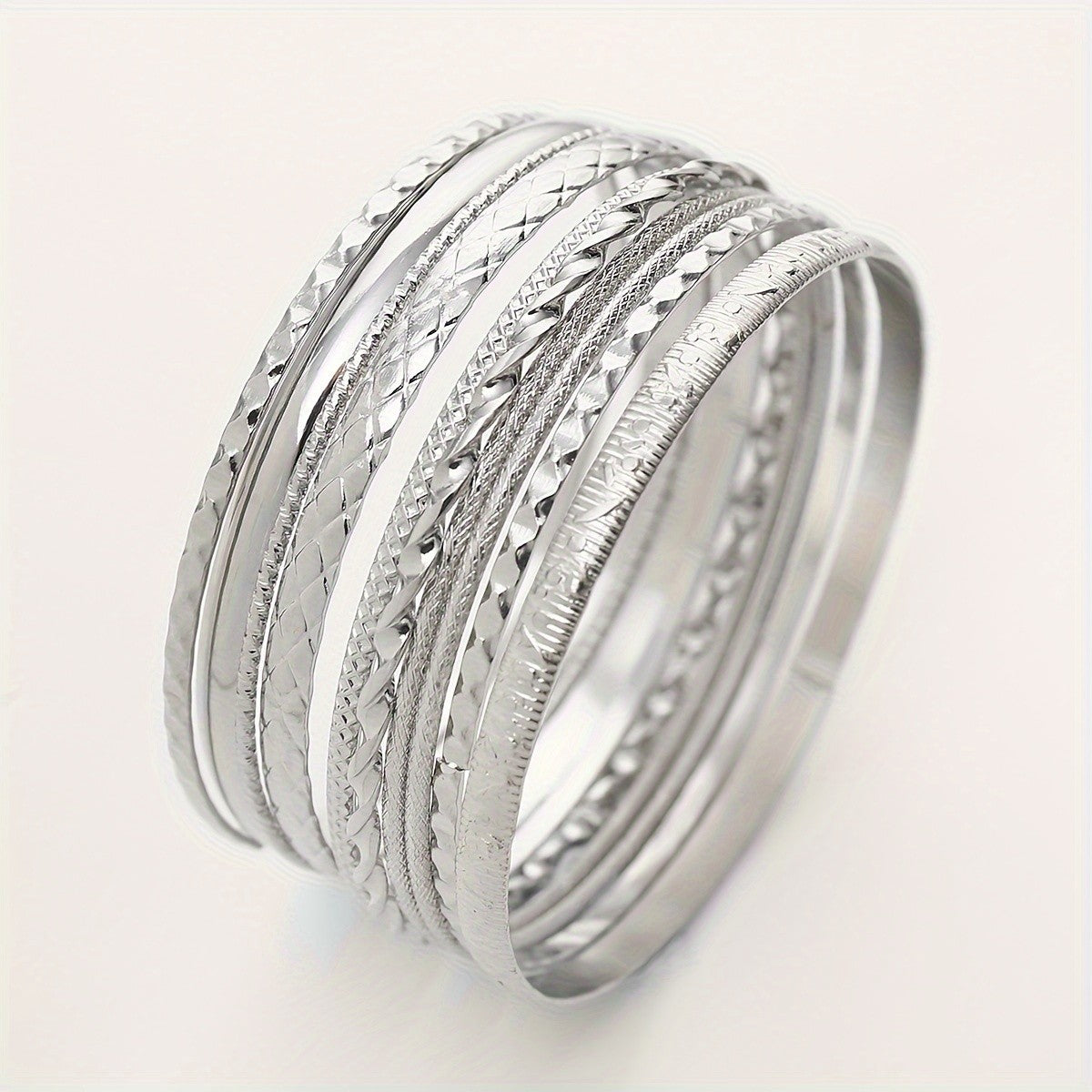 Textured Stackable Bangle Set