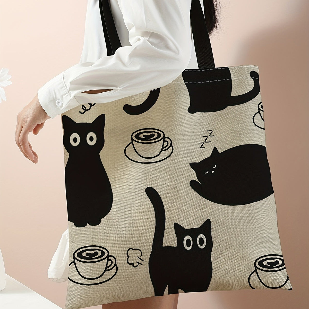 Black Cat Canvas Tote Bag
