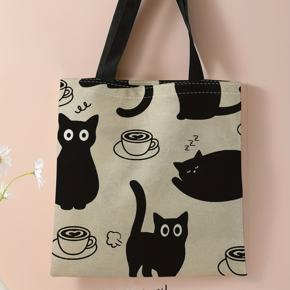 Black Cat Canvas Tote Bag