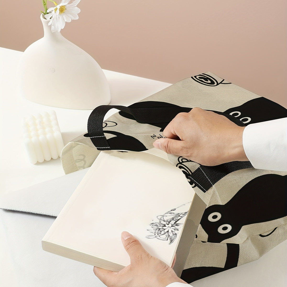 Black Cat Canvas Tote Bag