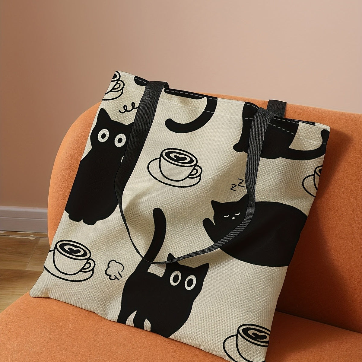 Black Cat Canvas Tote Bag