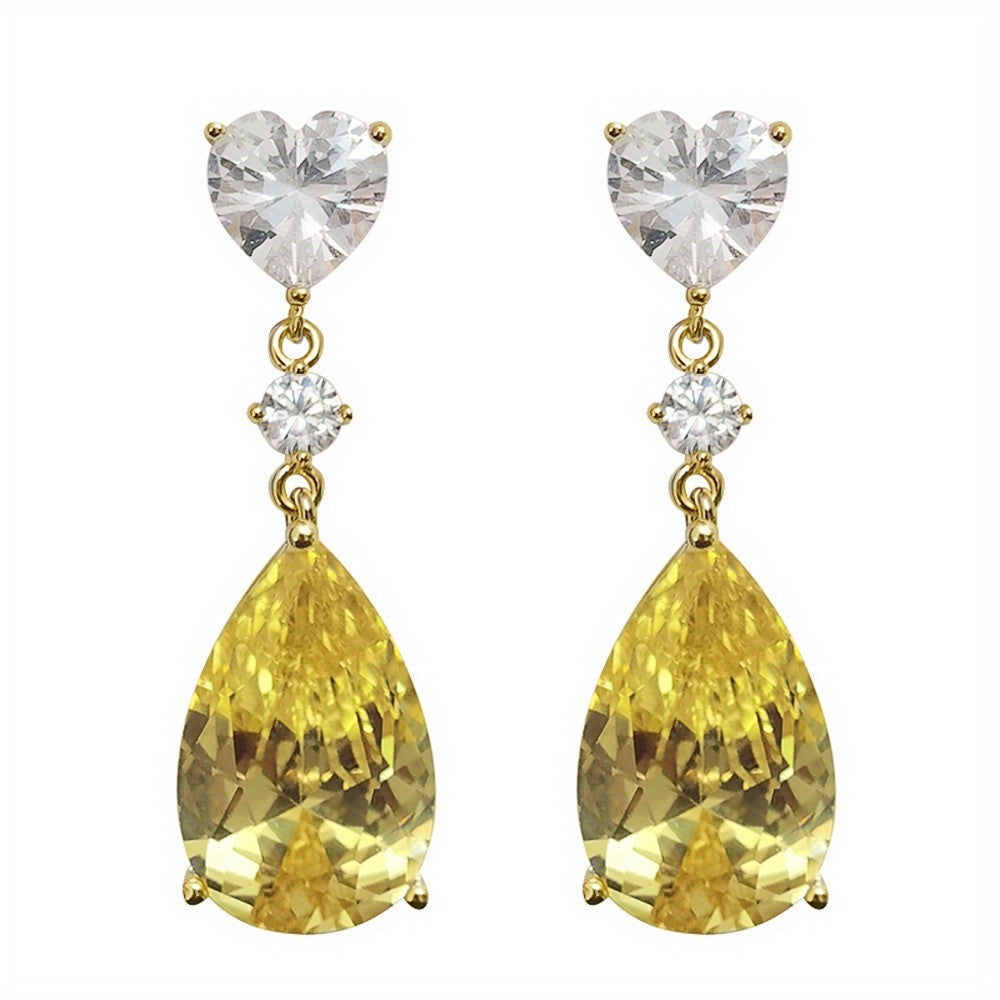 Teardrop Heart Drop Earrings