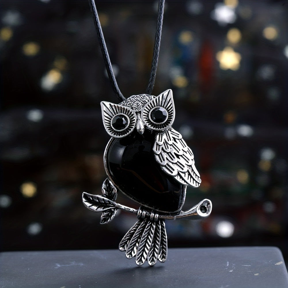 Crystal Owl Branch Necklace
