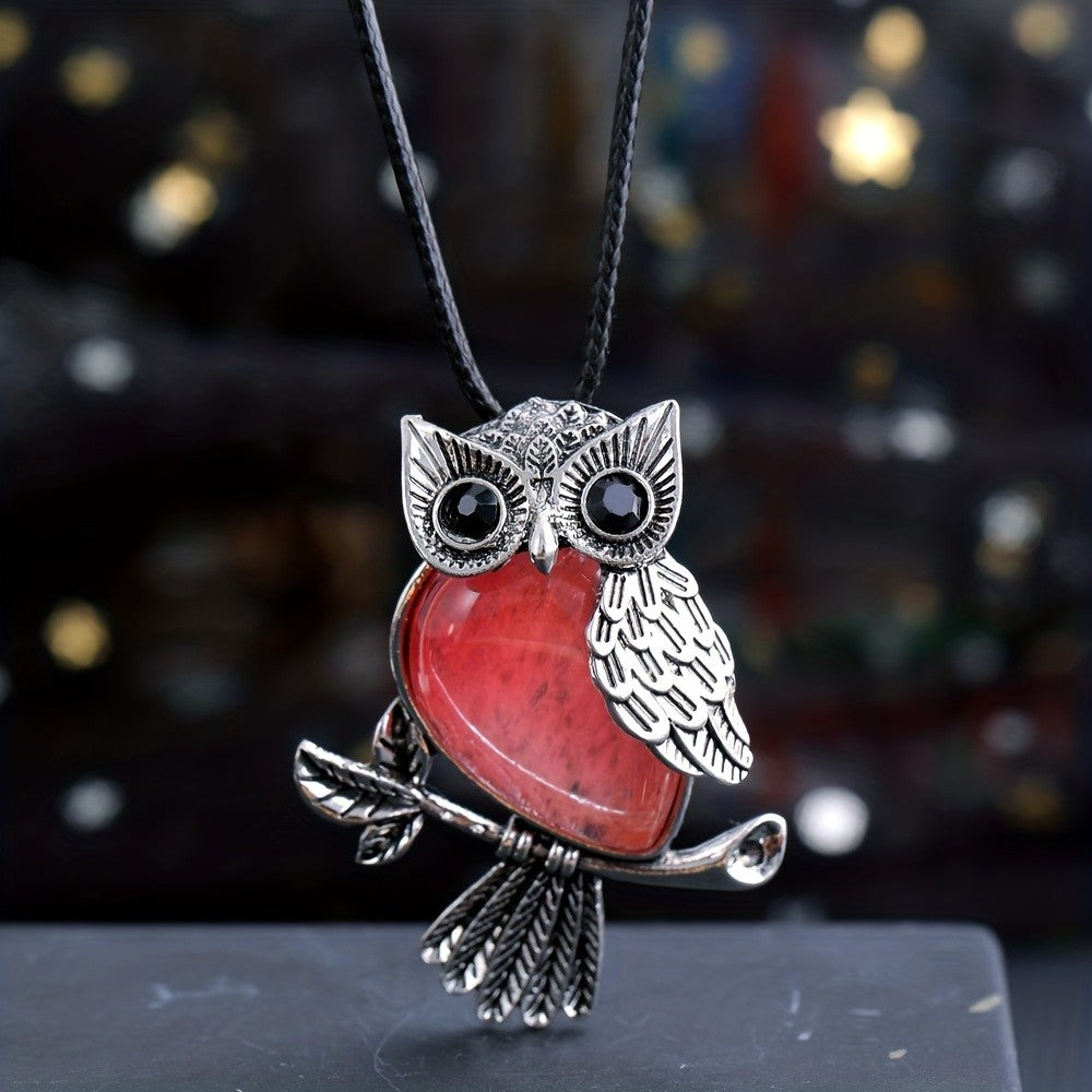 Crystal Owl Branch Necklace