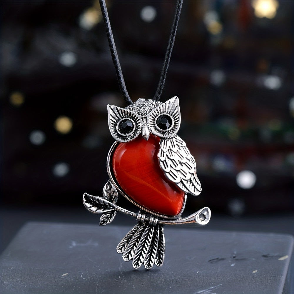 Crystal Owl Branch Necklace