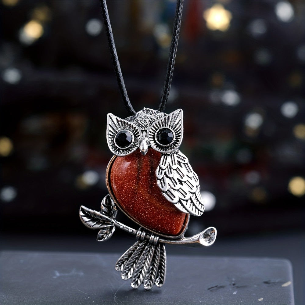 Crystal Owl Branch Necklace