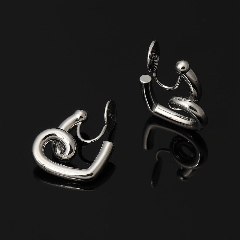 Red Heart Clip-On Earrings