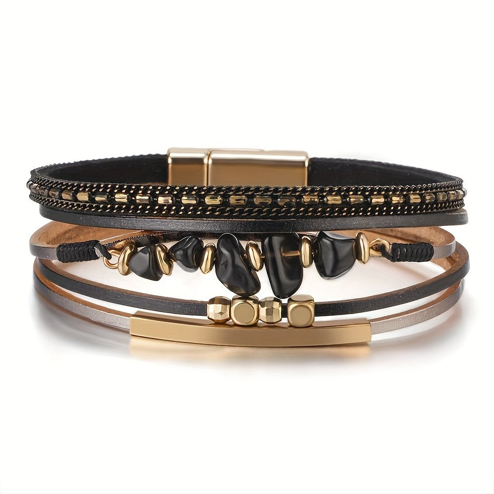 Turquoise Layered Leather Bracelet
