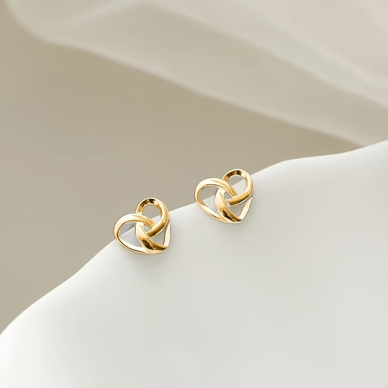 Woven Heart Stud Earrings