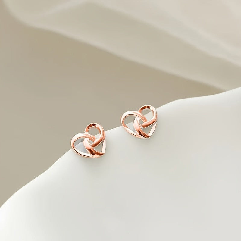 Woven Heart Stud Earrings