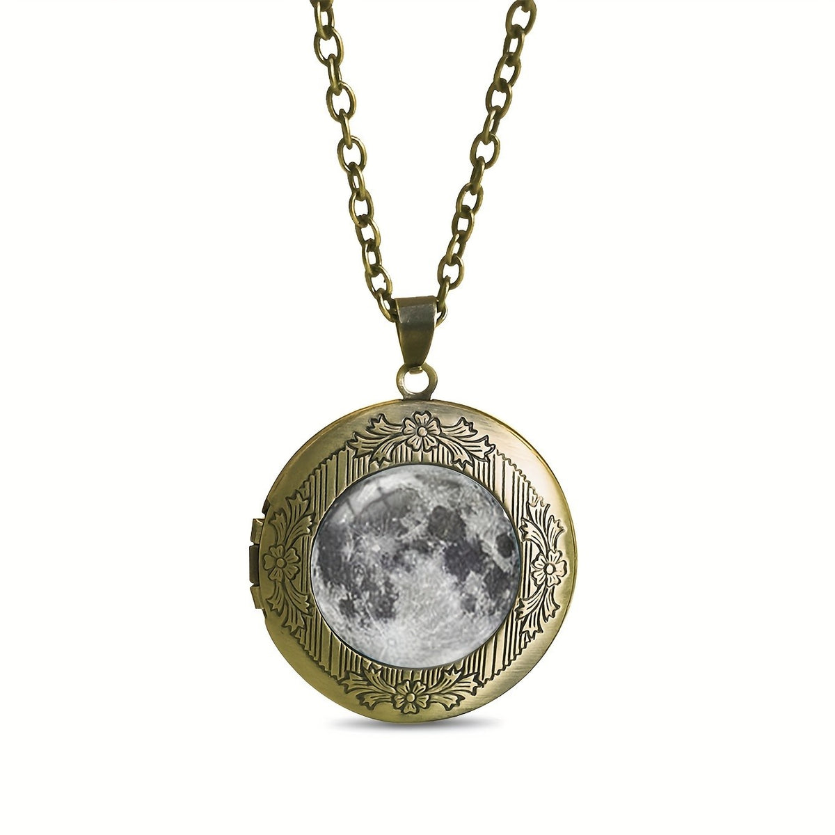Floral Moon Medallion Necklace