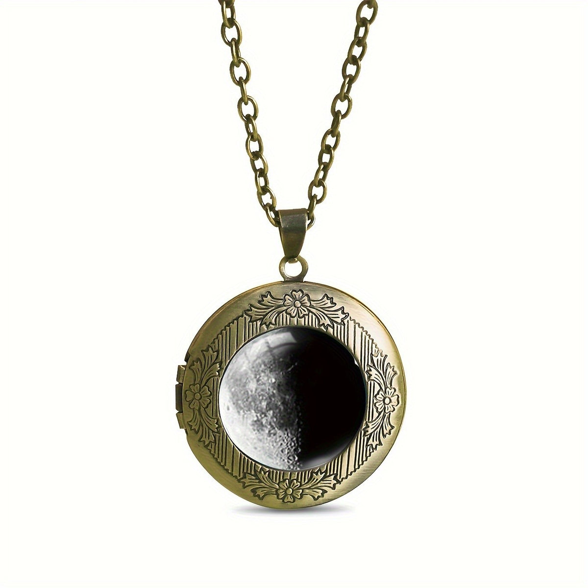 Floral Moon Medallion Necklace