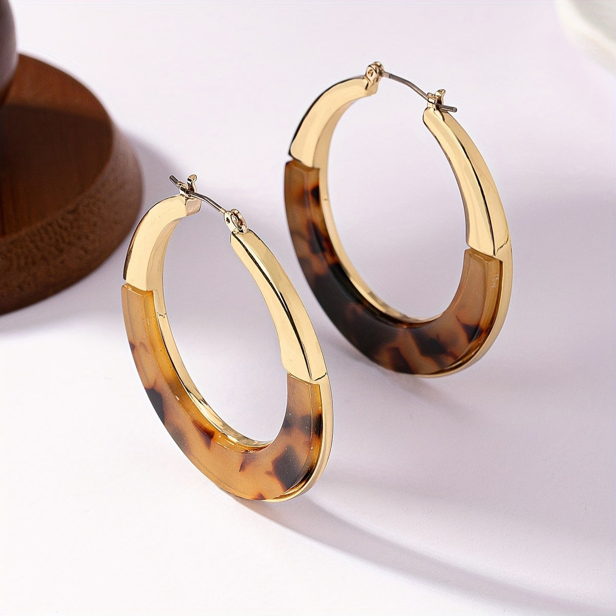 Tortoise Shell Hoop Earrings