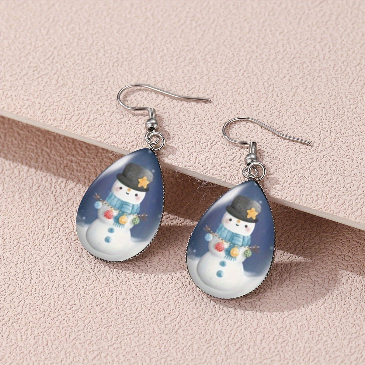 Snowman Glass Drop Earrings