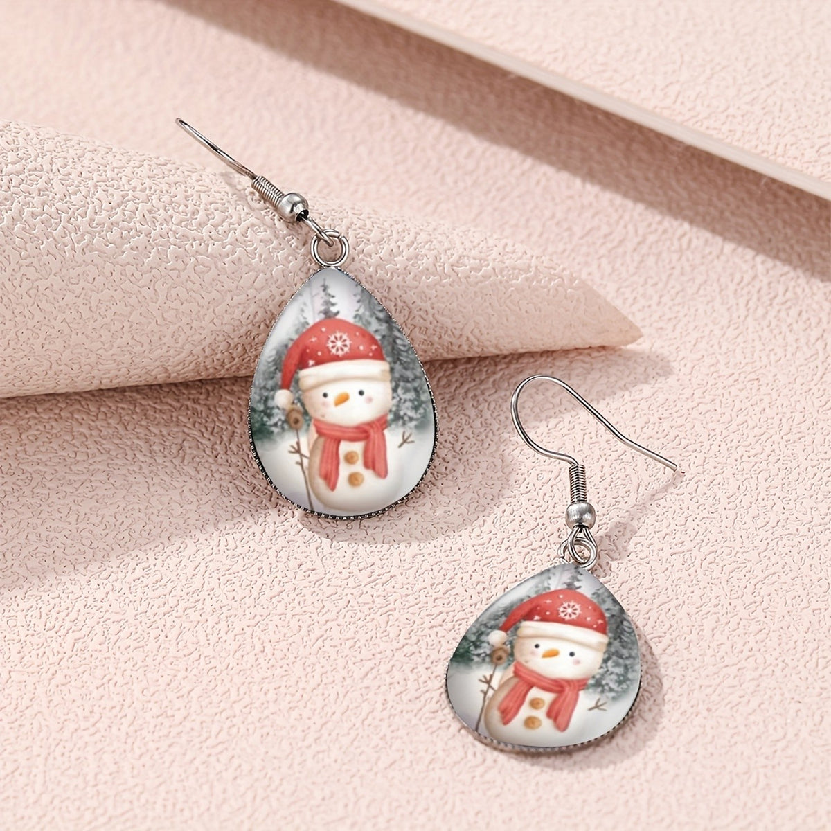 Snowman Glass Drop Earrings