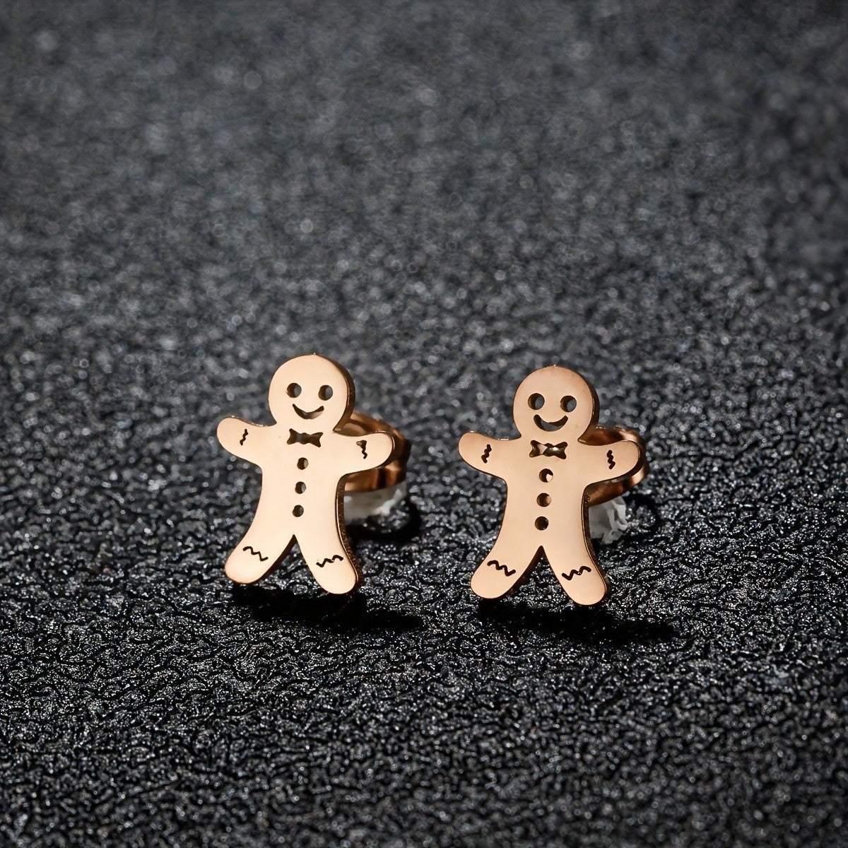 Smiling Gingerbread Stud Earrings