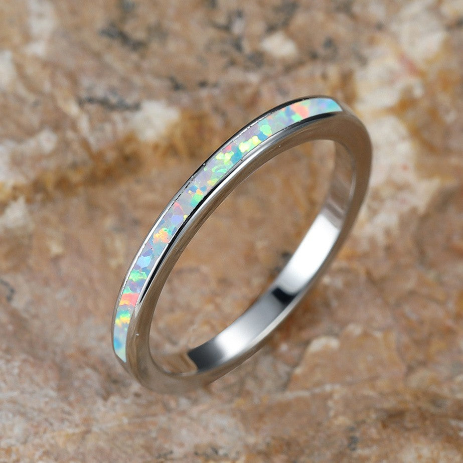 Opal Inlay Band Ring