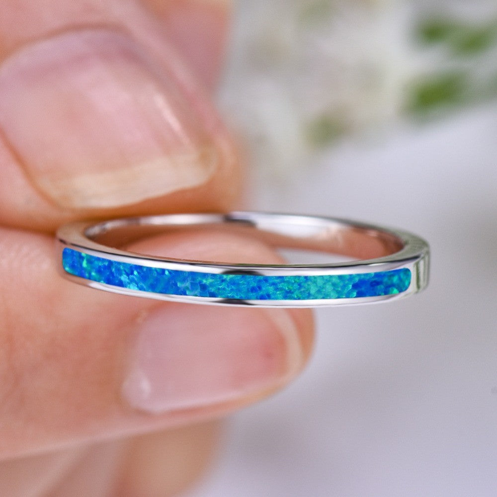 Opal Inlay Band Ring