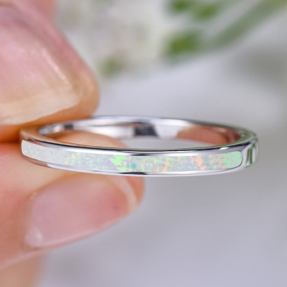 Opal Inlay Band Ring