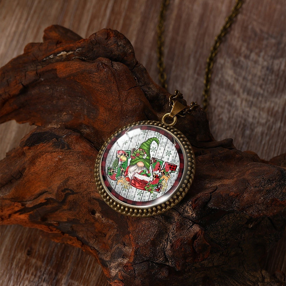 Snowman Cabochon Pendant Necklace